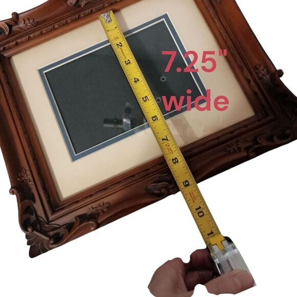 Ornate Faux Wood Picture Frame Photo Brown Vtg 70s Realistic Victorian Witchy - Picture 5 of 16
